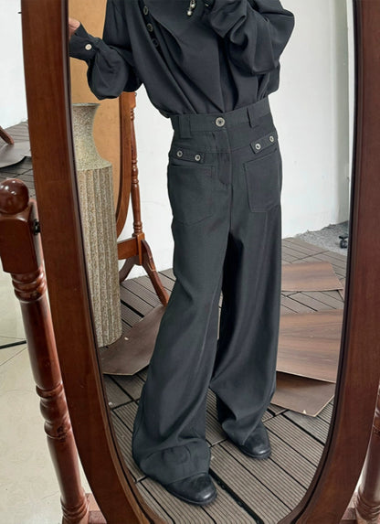 Minimalist Draping Straight Leg Trousers WN19979