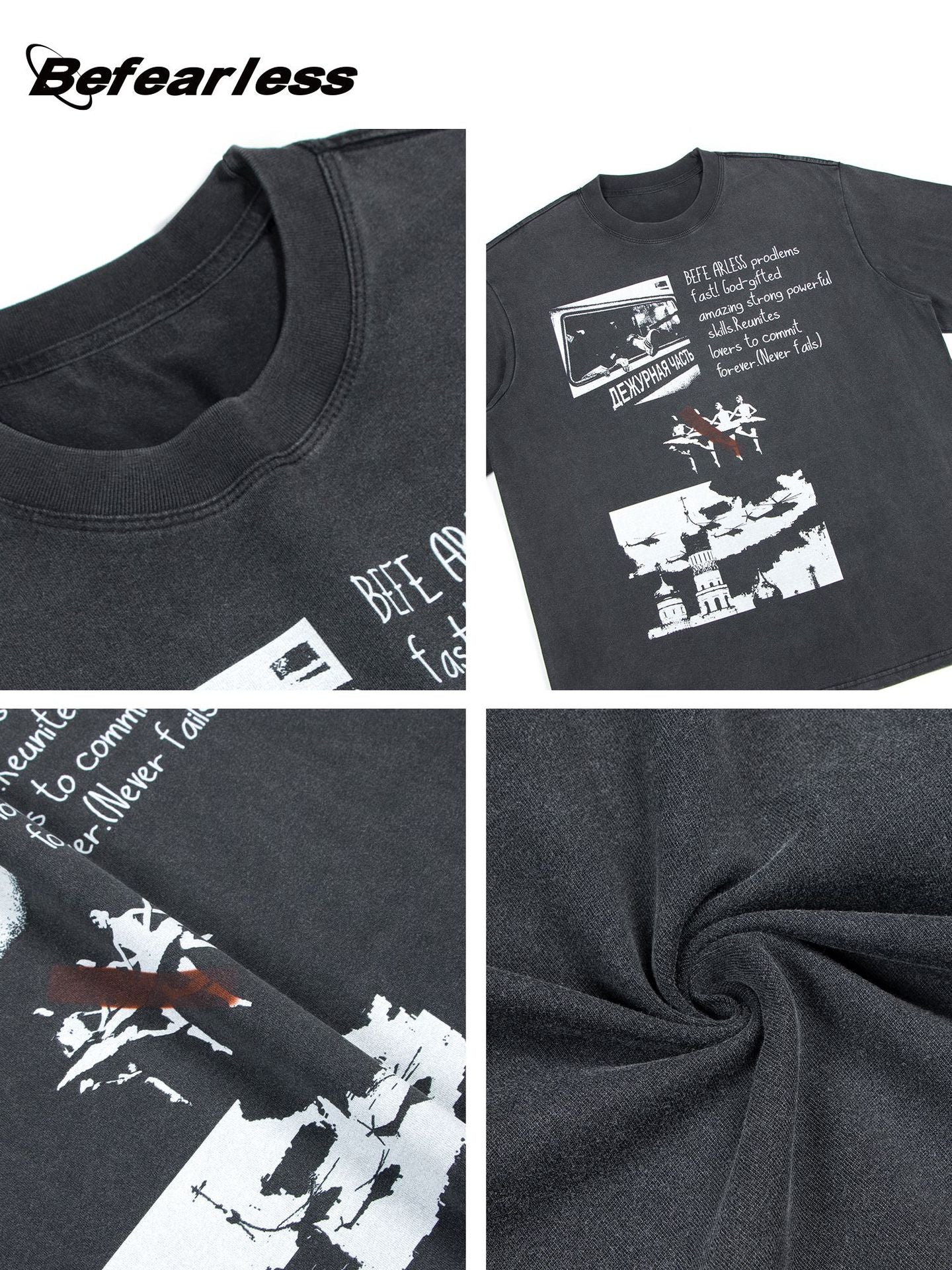 Washed Graphic Print Heavyweight Oversize Short Sleeve T-Shirt WN26234
