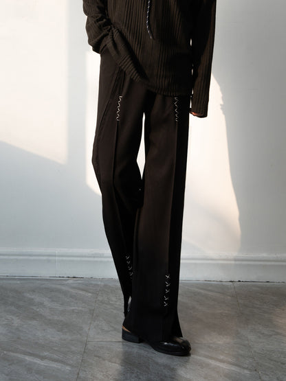 Front Slit Seam Design Flare Trousers WN23631