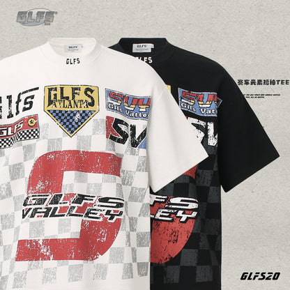 Checkerboard Number Short Sleeve T-Shirt WN26517