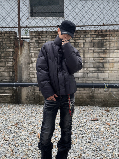 Letter Embroidery Short Puffer Jacket WN22975