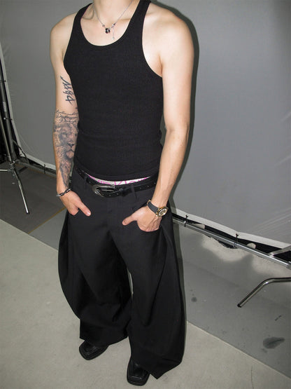 Layered Silhouette Wide Leg Trousers WN20863