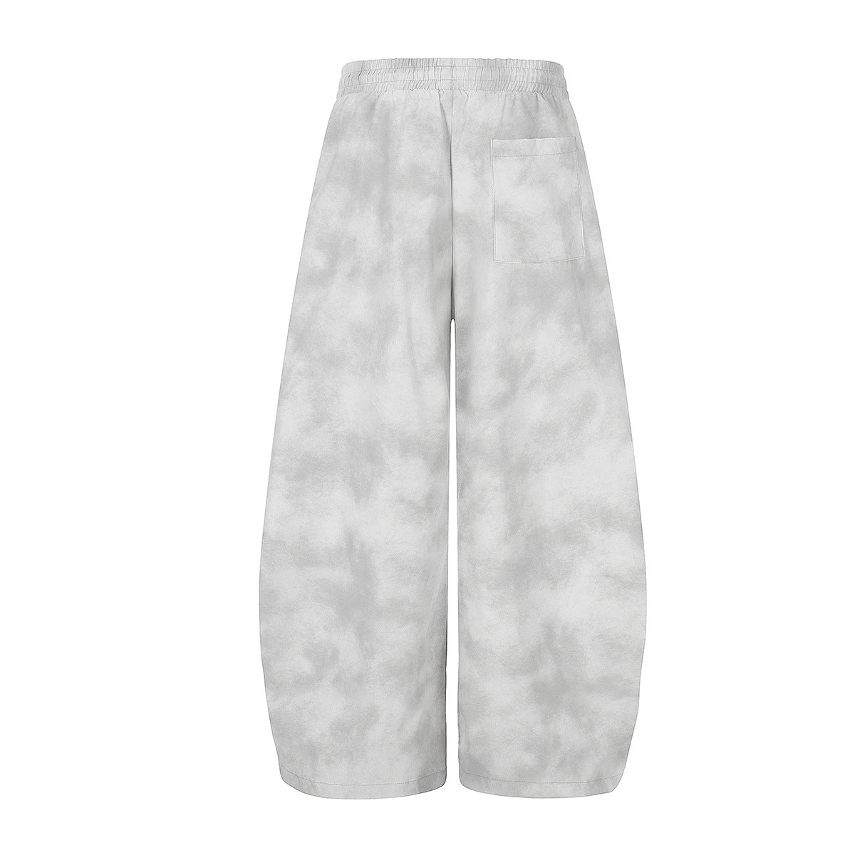 Washed Letter Print Drawstring Wide Leg Pants WN25389