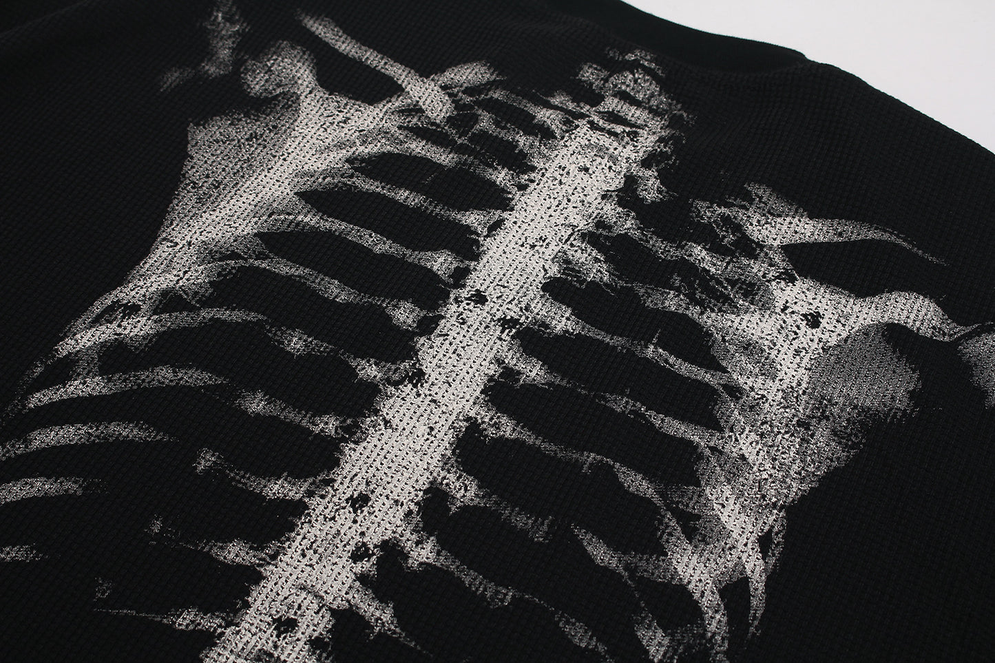 Abstract Pattern Waffle Long Sleeve T-Shirt WN25918