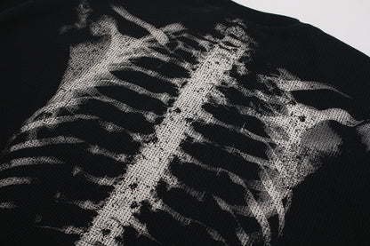 Abstract Pattern Waffle Long Sleeve T-Shirt WN25918