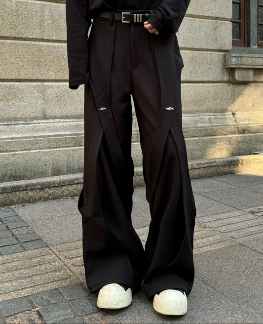 Deconstructed Panel Patchwork Wide Leg Trousers WN23173