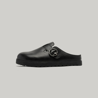 Metal Ring Strap Slip-On Mules WN23458