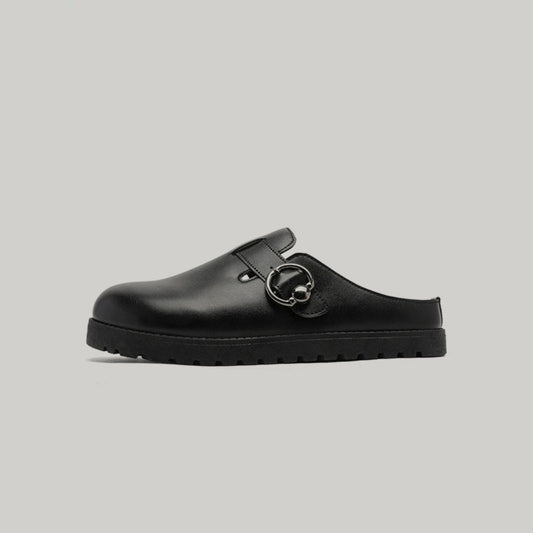 Metal Ring Strap Slip-On Mules WN23458