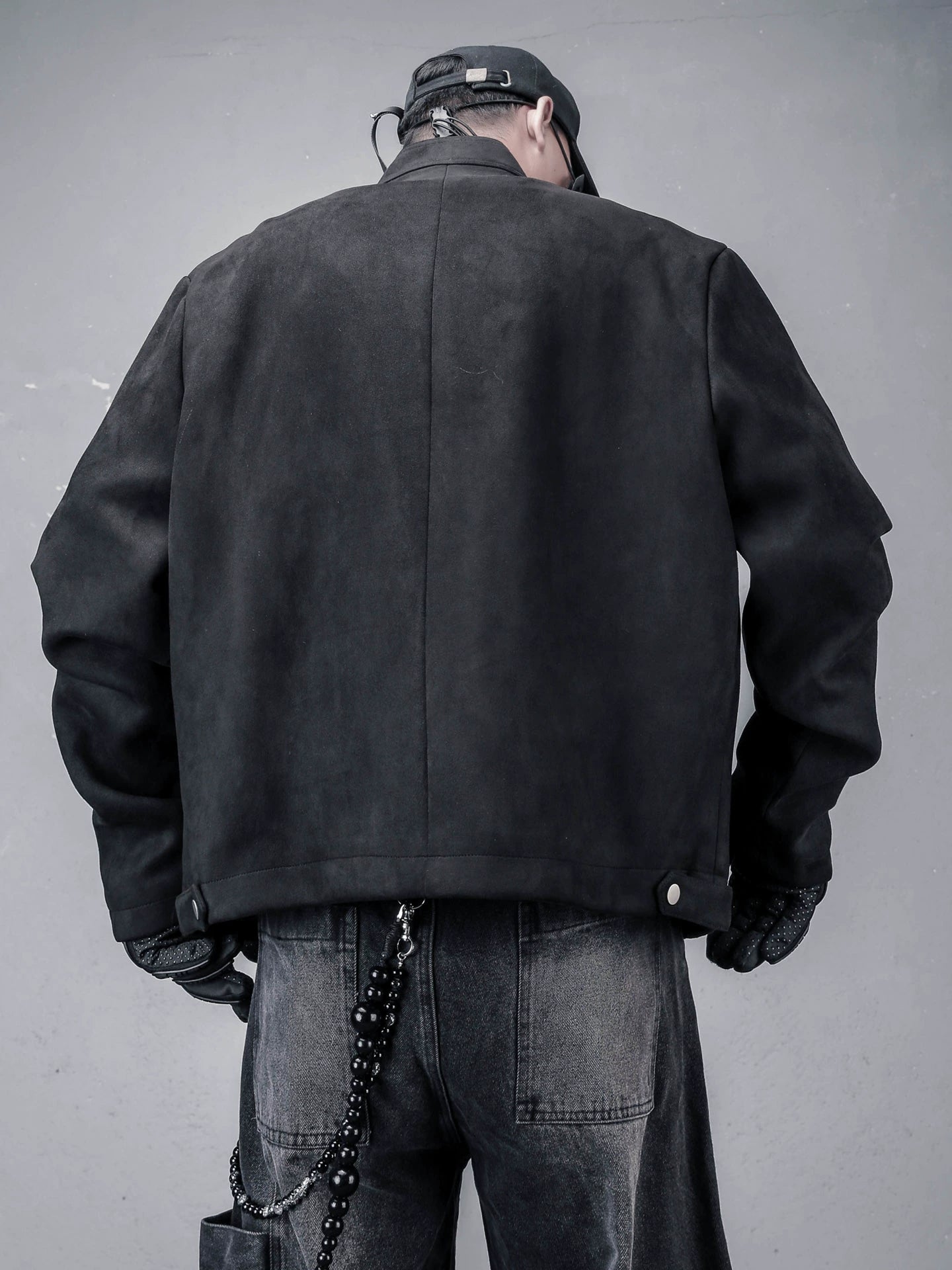 Suede-Look Stand Neck Oversize Jacket WN22385