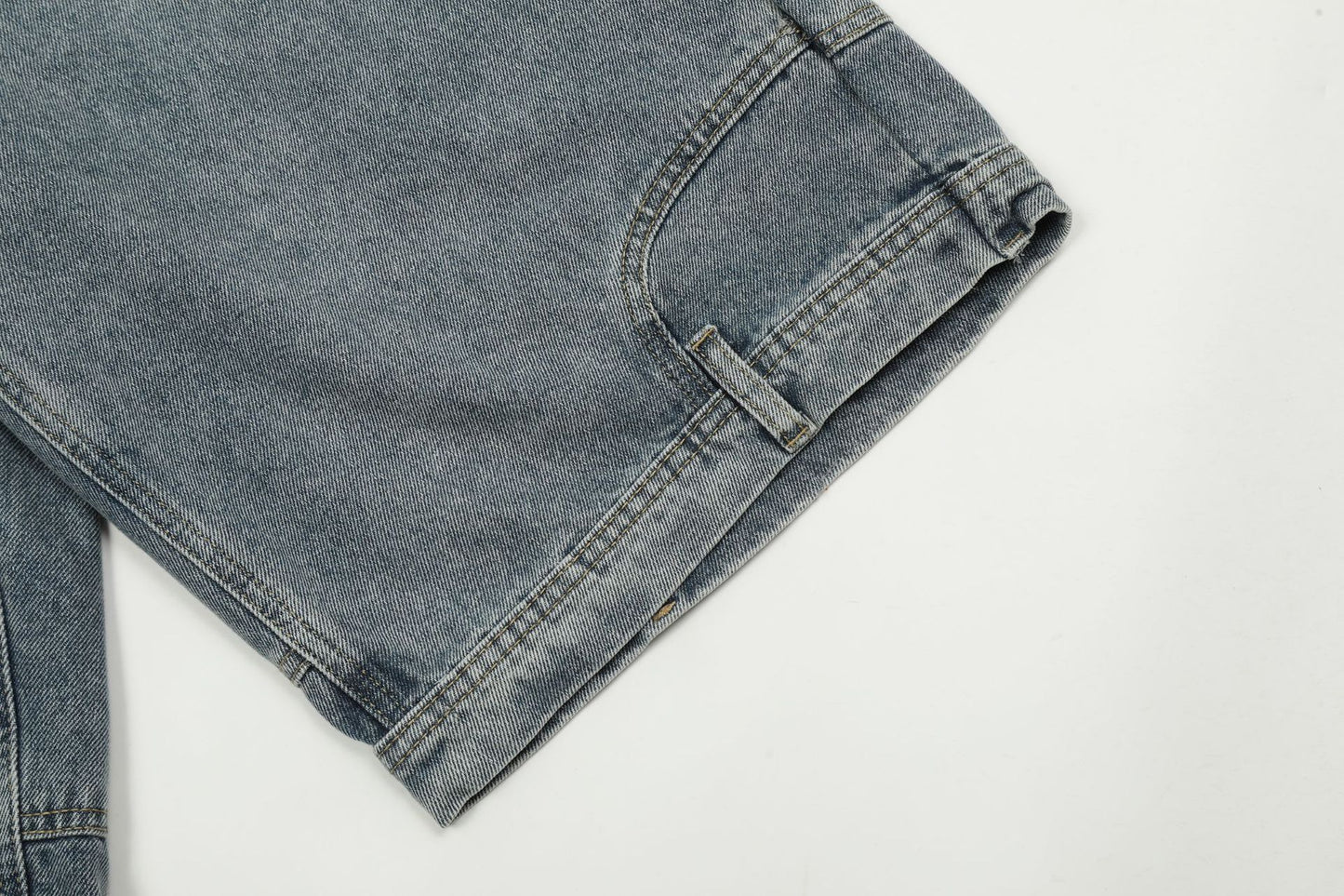 Washed Deconstruction Wide Leg Denim Half Jeans WN26112