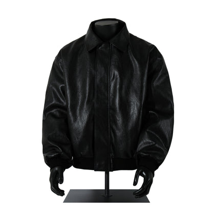 Textured PU Leather Jacket WN21902