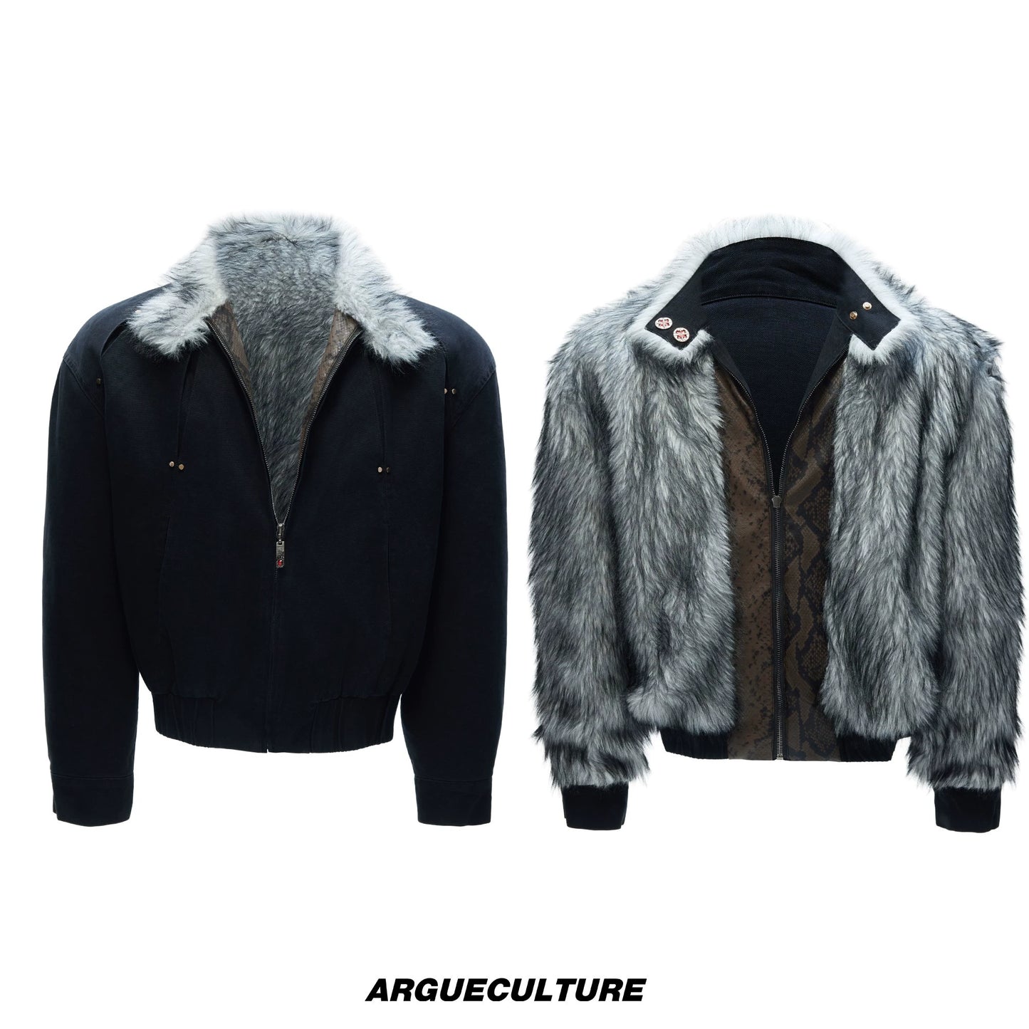 Fake Fur Collar Fleece Lining Heavyweight Puffer Jacket WN22596