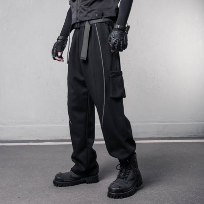 Reflective Stripe Functional Cuffed Cargo Pants WN22578