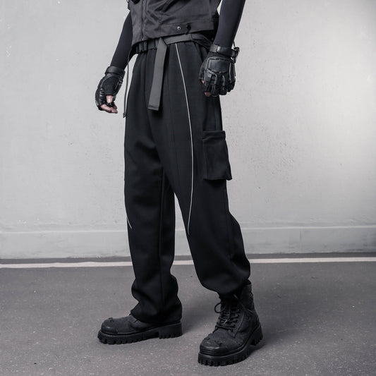 Reflective Stripe Functional Cuffed Cargo Pants WN22578