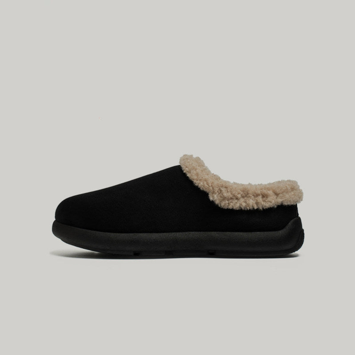 Fake Fur Trim Slip-On Warm Mules WN23469
