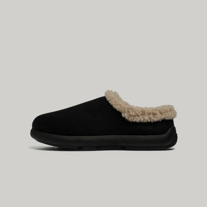 Fake Fur Trim Slip-On Warm Mules WN23469