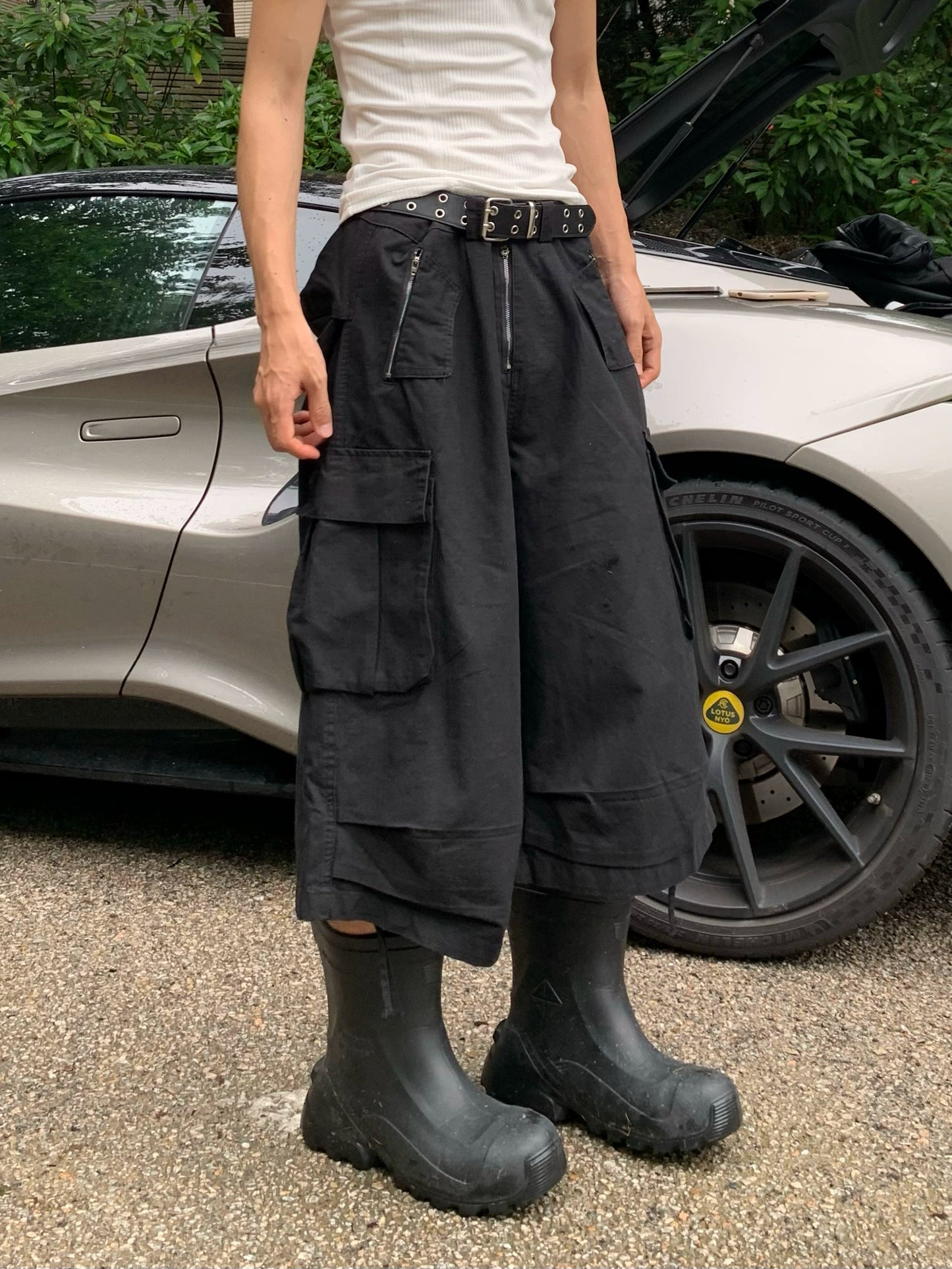 Multi-Pocket Drawstring Wide Leg Cargo Pants WN19900