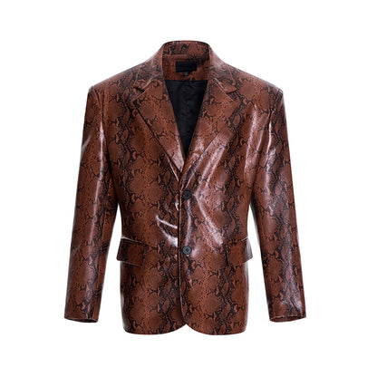 Snake Skin PU Leather Jacket WN8093