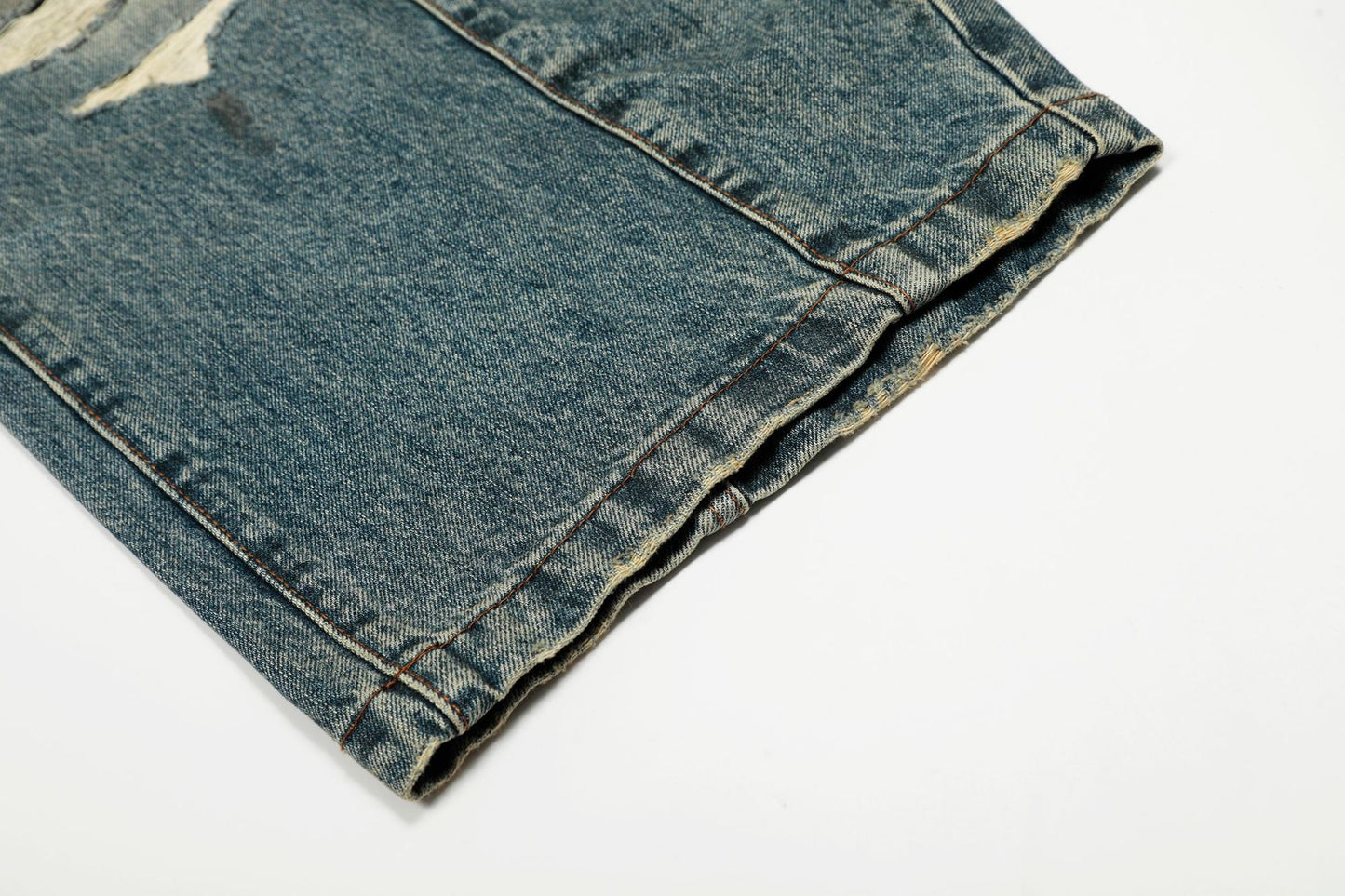 Washed Deconstruction Barrel Denim Jeans WN26067