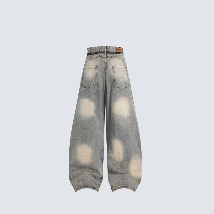 Spray Paint Gradient Wide Leg Denim Jeans WN28063