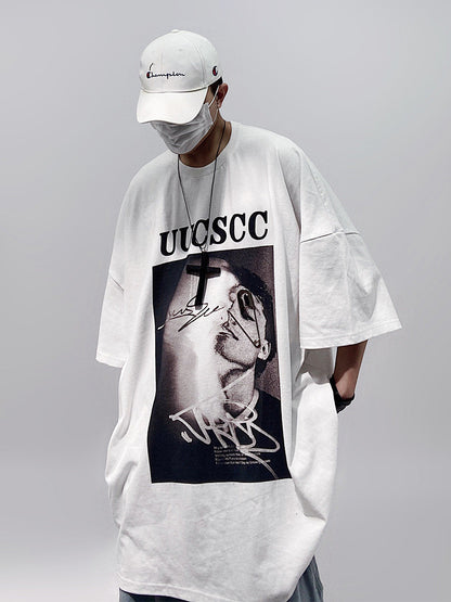Graphic Print Oversize Short Sleeve T-Shirt WN24016