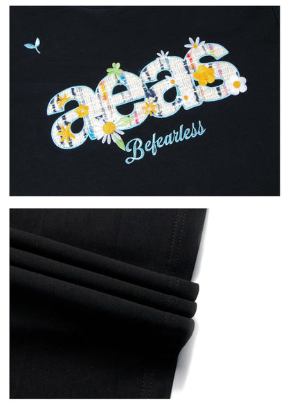 Flower Letter Print Short Sleeve T-Shirt WN26214