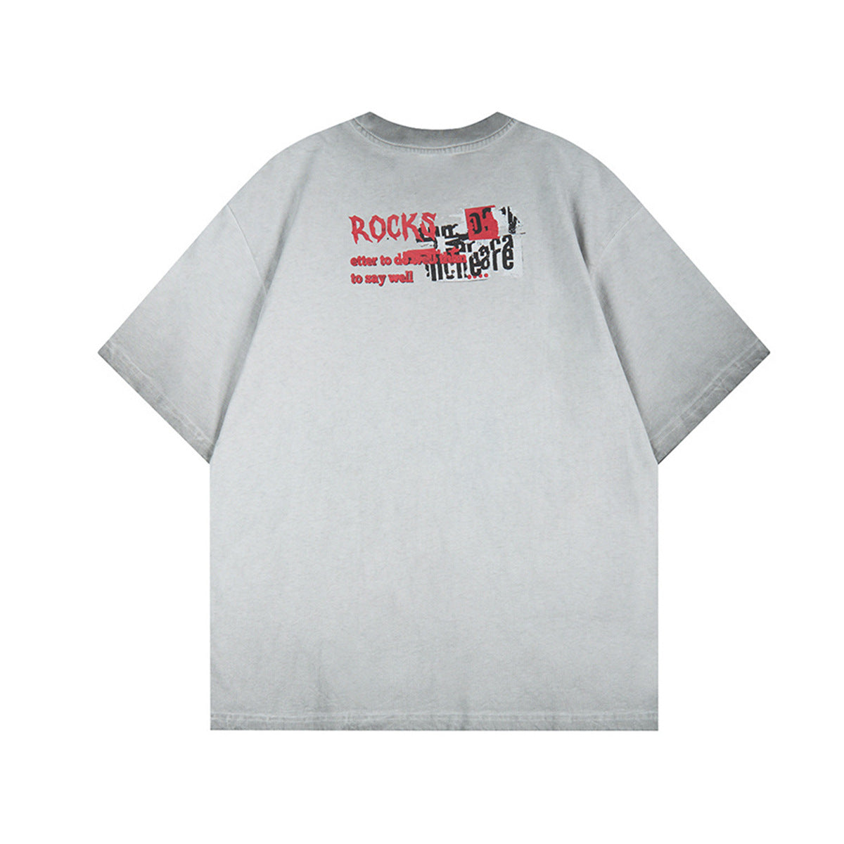 Washed Rock Band Print Short Sleeve T-Shirt WN25485