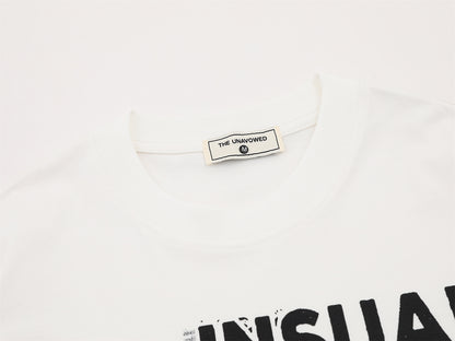 Portrait Graphic Letter Print Short Sleeve T-Shirt WN26822