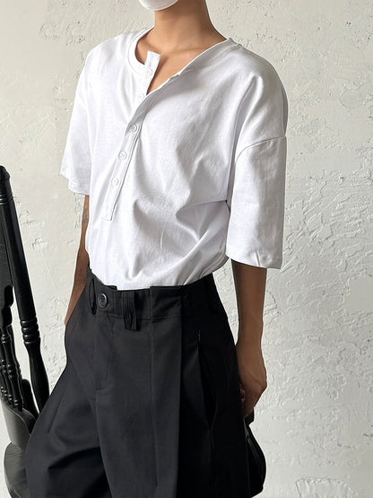Henley Neck Short Sleeve T-Shirt WN19970