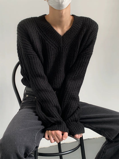 Oversize V-Neck Knit Sweater WN9619