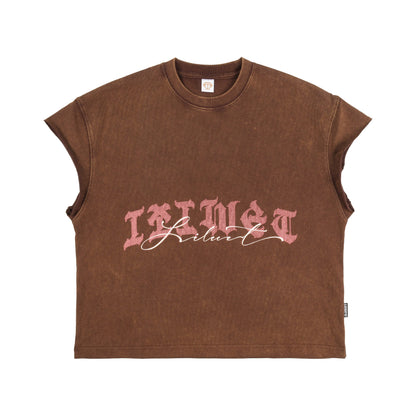 Damage Letter Sleeveless T-Shirt WN26657