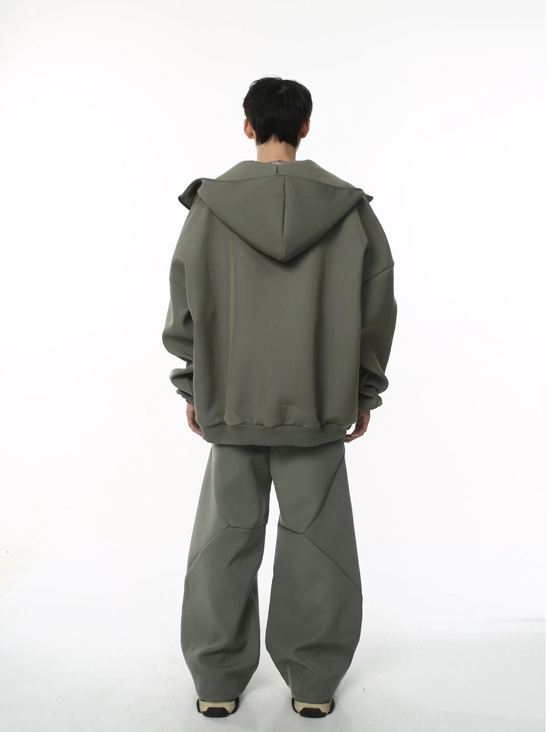 Oversize Double Zipper Sweat Hoodie & Pants Setup WN9360