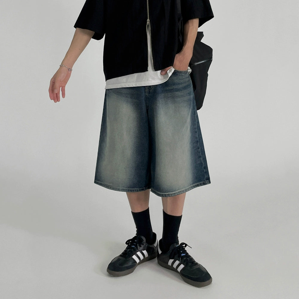 Washed Wide Leg Half Pants WN20247