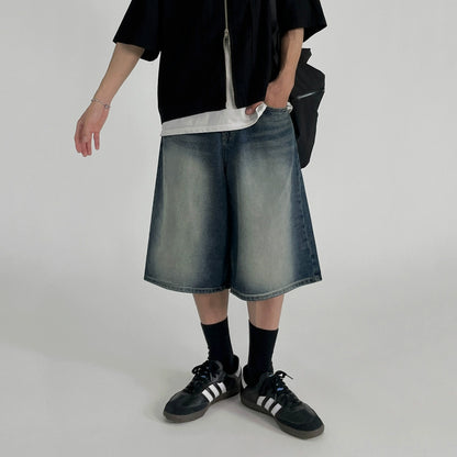 Washed Wide Leg Half Pants WN20247
