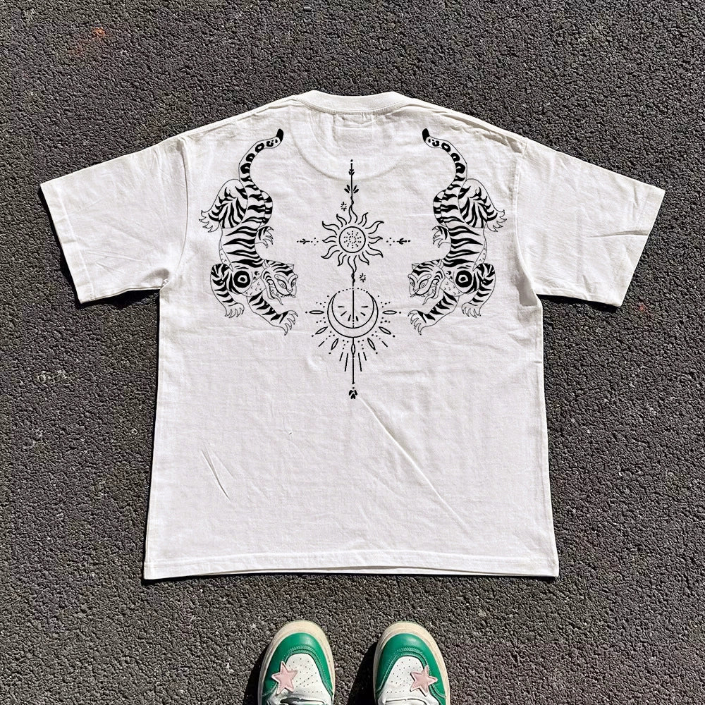 Creative Art Print Oversize Short Sleeve T-Shirt WN16681