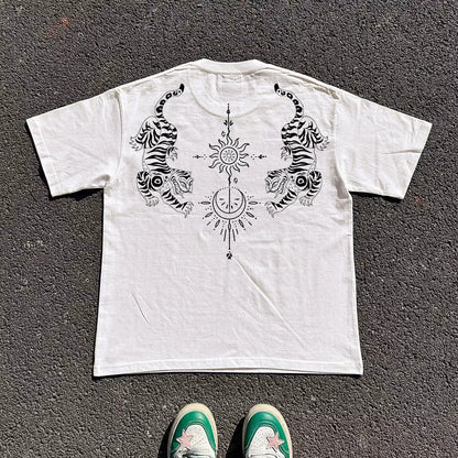 Creative Art Print Oversize Short Sleeve T-Shirt WN16681