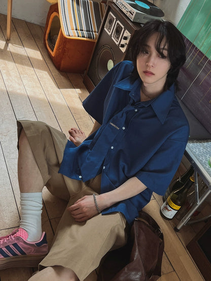 With Tie Oversize Short Sleeve Shirt WN20313