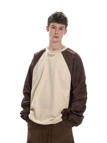 Oversize Sleeve Docking Raglan Sweatshirt WN9771