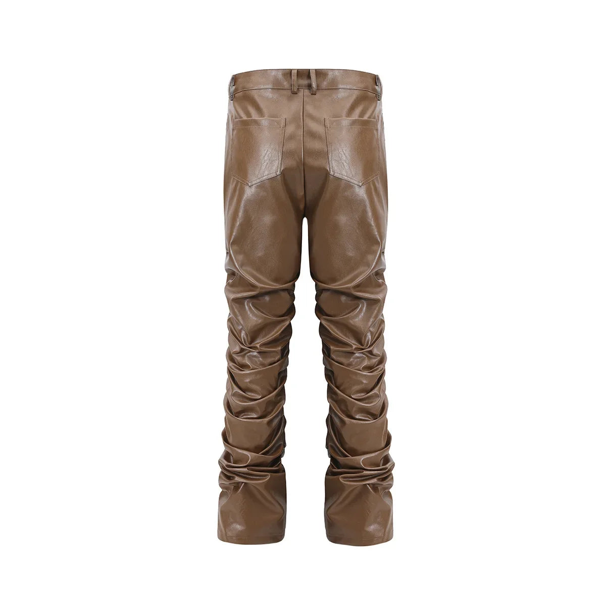 Wrinkle PU Leather Straight Pants WN16104