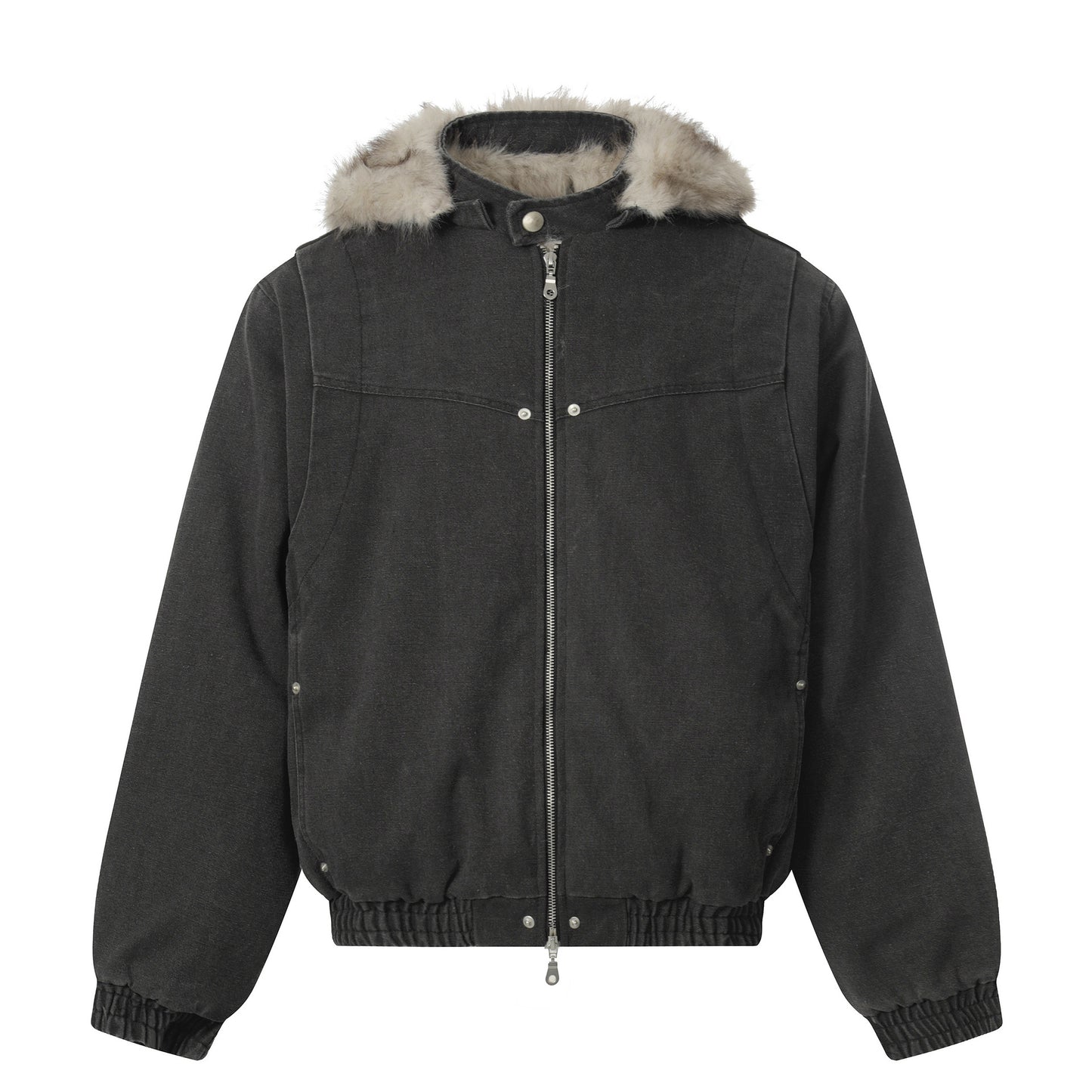 Detachable Fur Collar Hooded Puffer Jacket WN21864