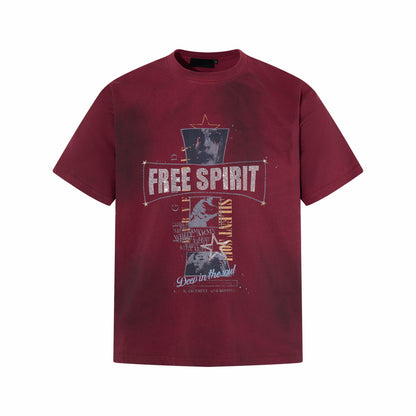 Washed Damage Print Short Sleeve T-Shirt WN24460
