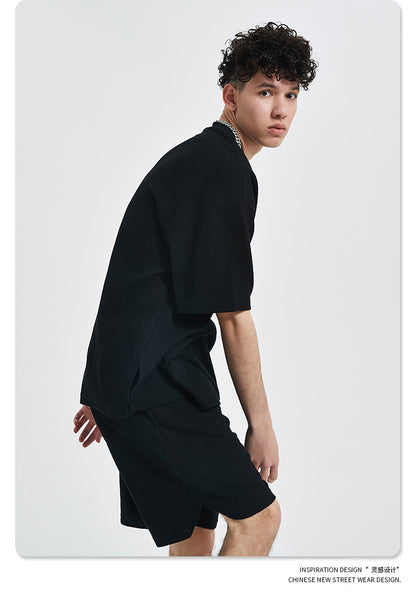 Oversize Waffle Short-sleeve T-shirt & Waffle Short Pants Setup WN6627