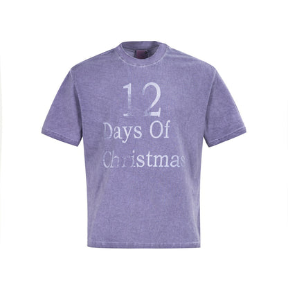 Washed Letter Print Oversize Short Sleeve T-Shirt WN26111