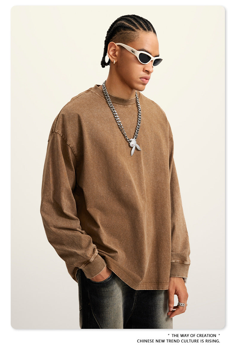 Oversize Washed Long-sleeve t-shirt WN6053