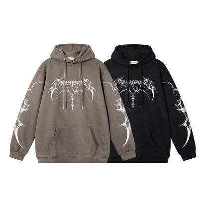Gothic Graphic Kangaroo Pocket Hoodie WN26950
