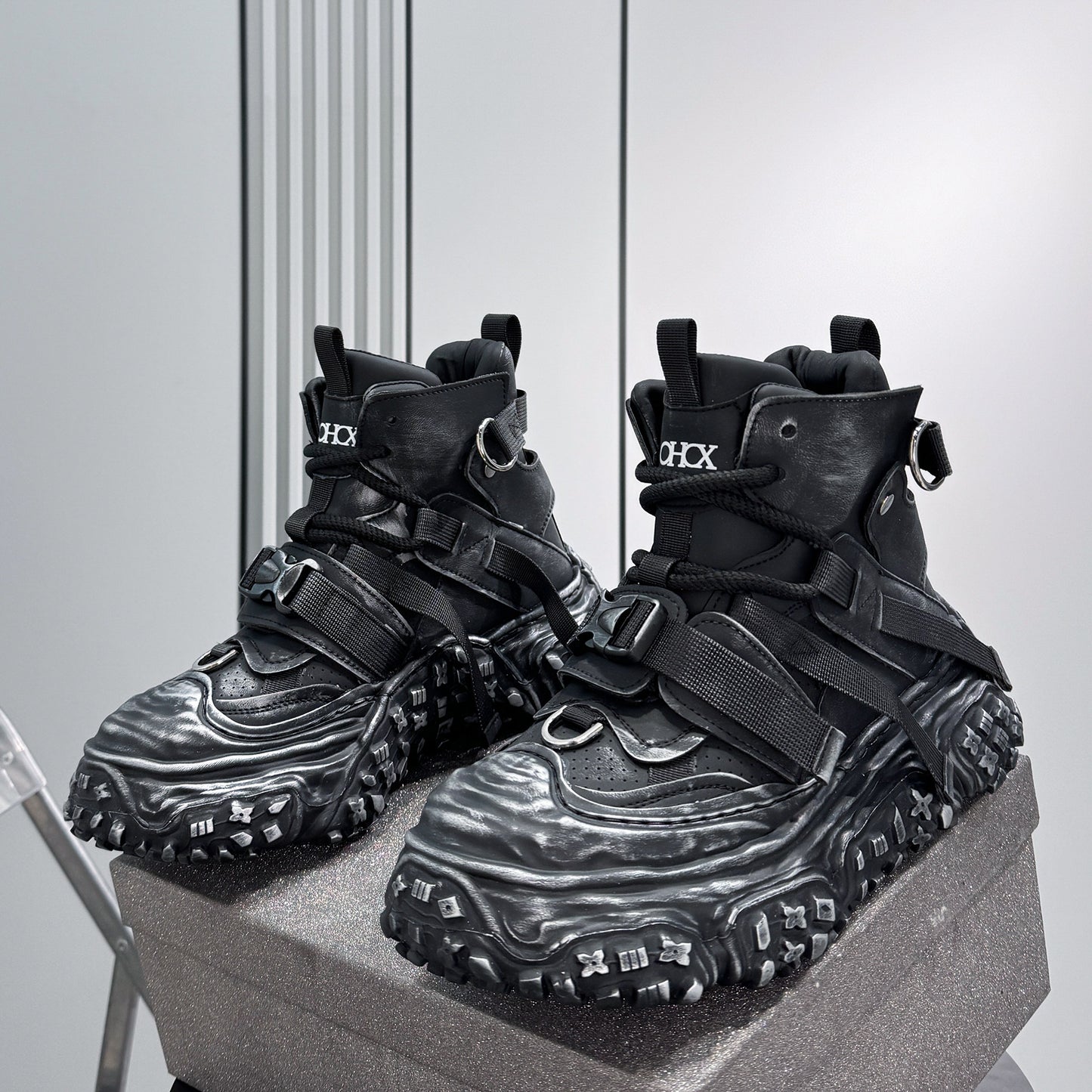 Strap Washed Platform Sneaker Boots WN24718