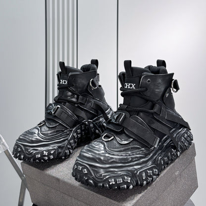 Strap Washed Platform Sneaker Boots WN24718