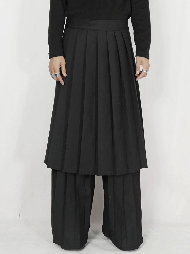 Pleats Detachable Skirted Wide Leg Trousers WN20191