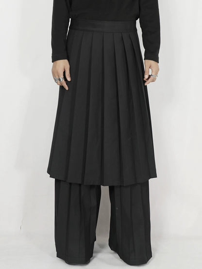 Pleats Detachable Skirted Wide Leg Trousers WN20191