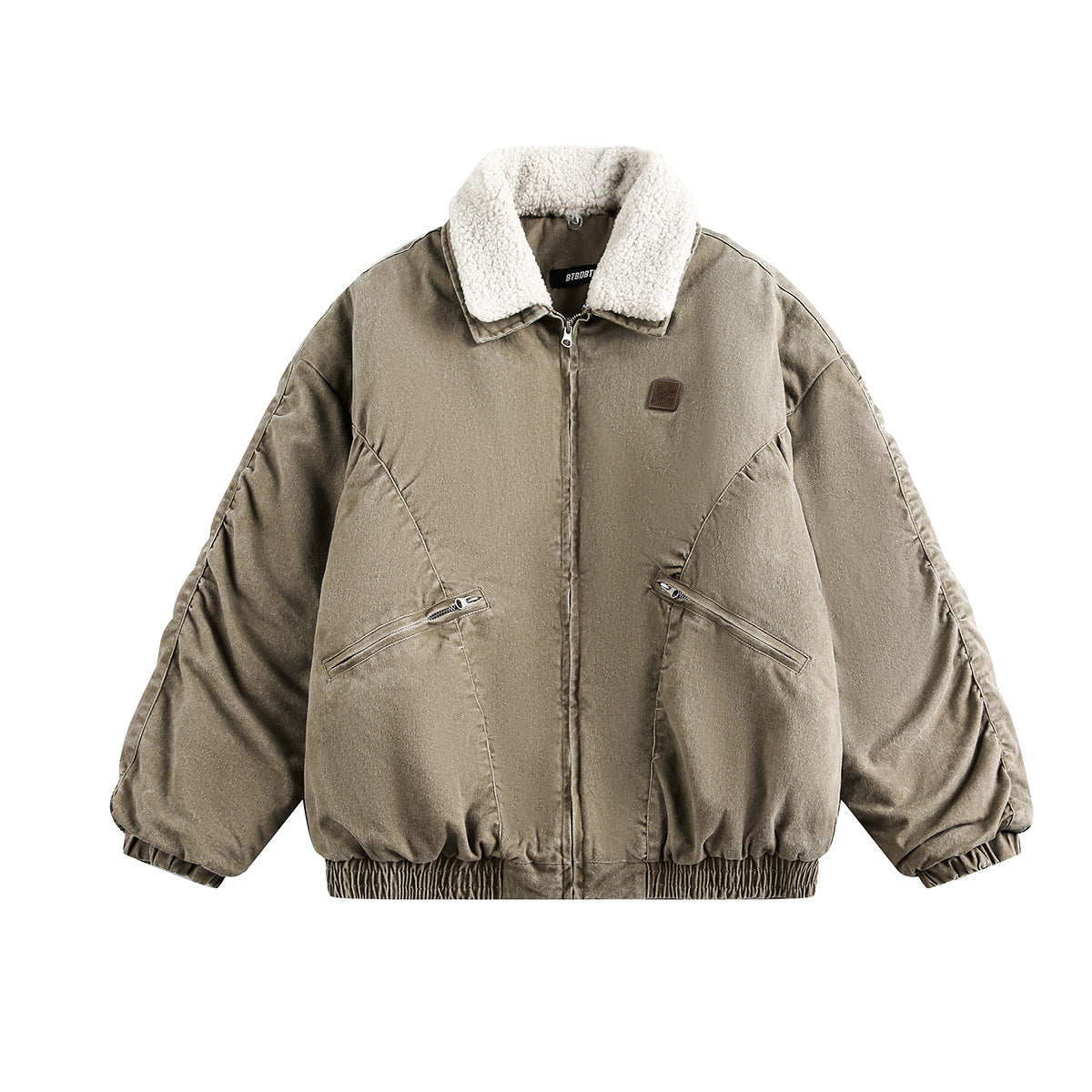 Detachable Fake Fur Collar Washed Puffer Jacket WN21904